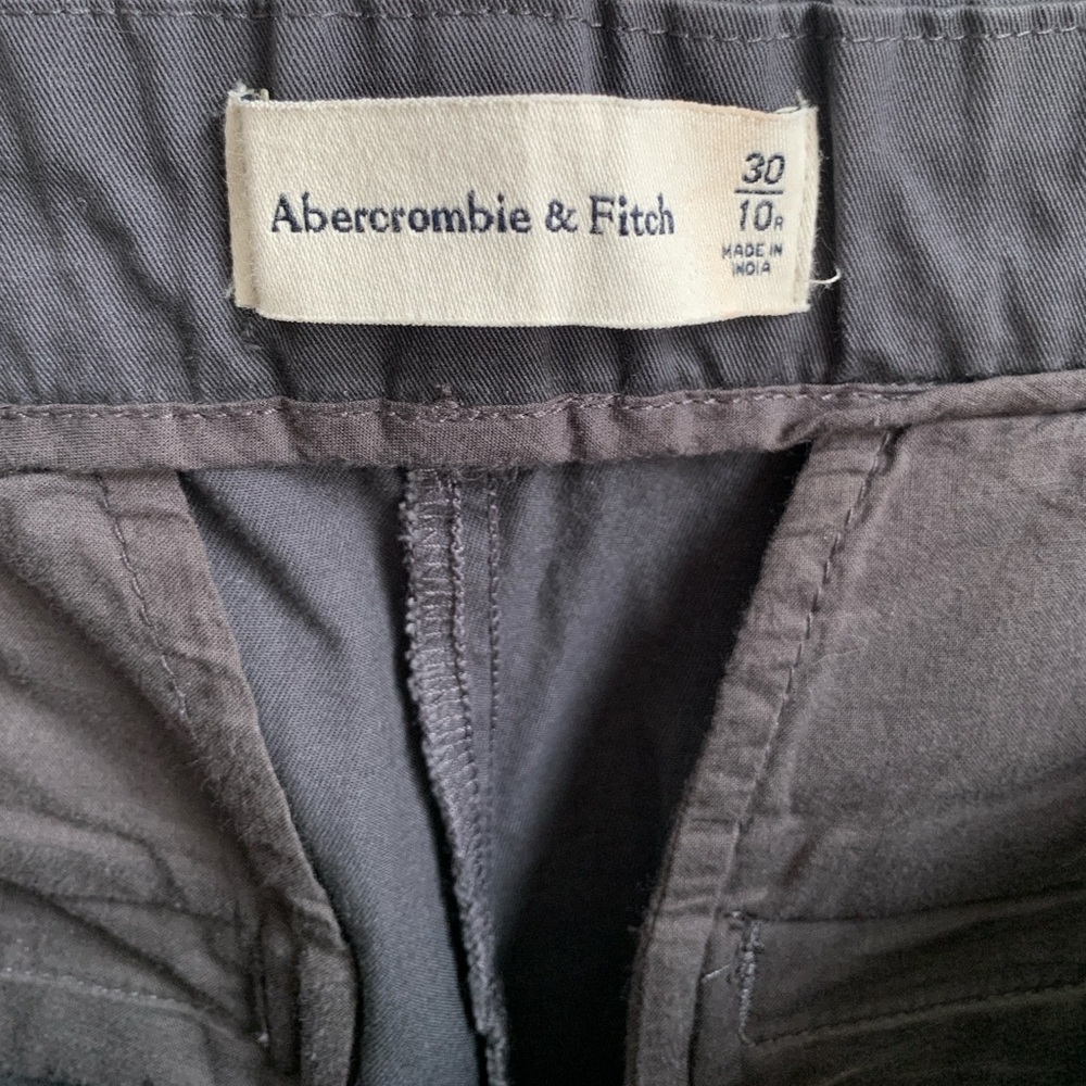 Abercrombie & Fitch Tailored Wide Leg Chino Pants Dark Gray Size 30 - Picture 3 of 5